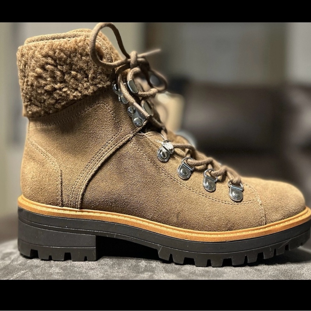Marc Fisher Brown Lace-Up Boots
